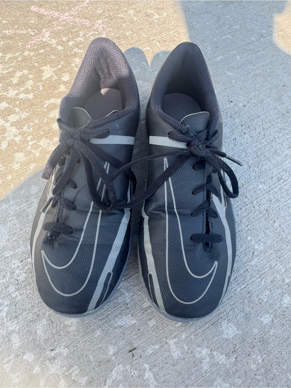 Nike Phantom Black Grey Athletic/Sports Shoes Kids Size 2